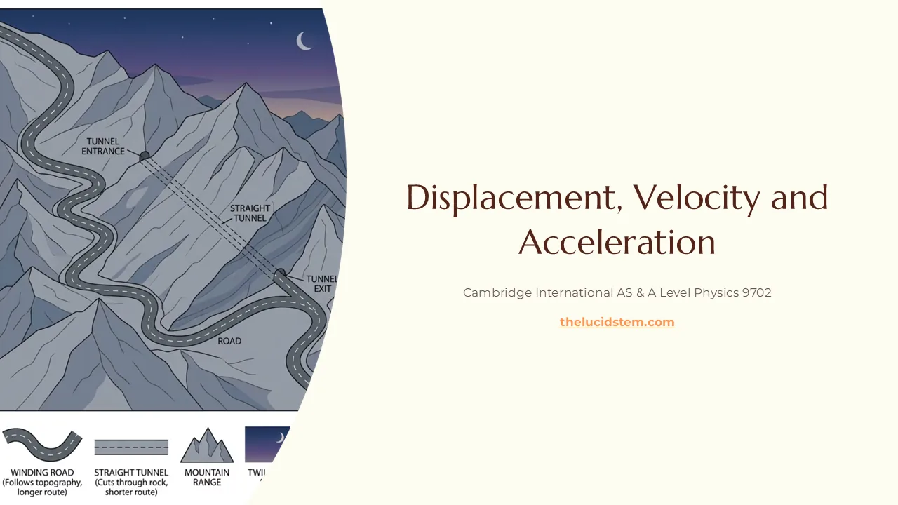 Slide 1 of 15: Displacement, velocity and acceleration slides
